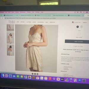 Cream Metallic Dress Size  US Large, With Tag, Adjustable Straps